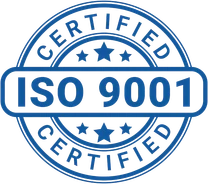 ISO 9001 certified badge