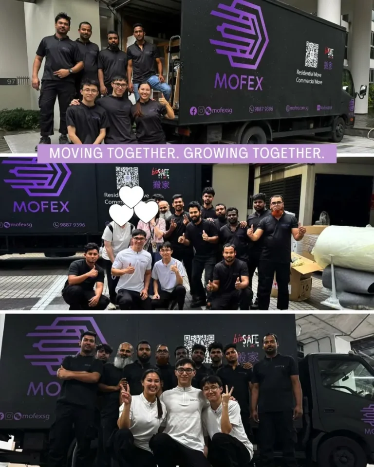 Mofex crew group photos in front of their lorries